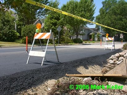 Pavement depression repair on Pocket Road - Copyright 2006 Mark Keller